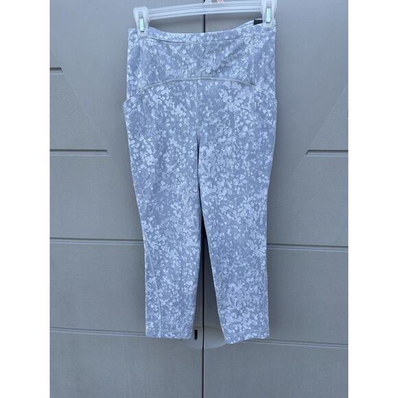 Lululemon Swift Speed HR Crop 21" Speckle Spritz Jacquard Grey Silver Leggings 6 - Picture 1 of 13